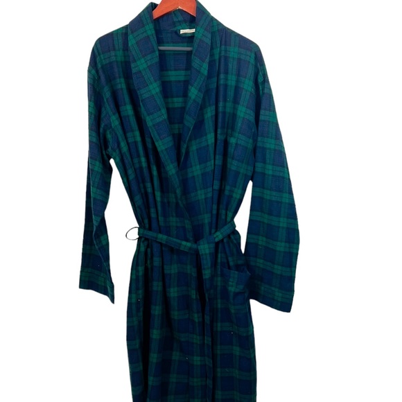 L.L. Bean Other Ll Bean Bathrobe Black Watch Plaid Flannel Bath